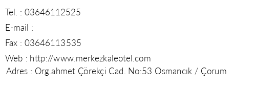 Osmanck Kale Otel telefon numaralar, faks, e-mail, posta adresi ve iletiim bilgileri